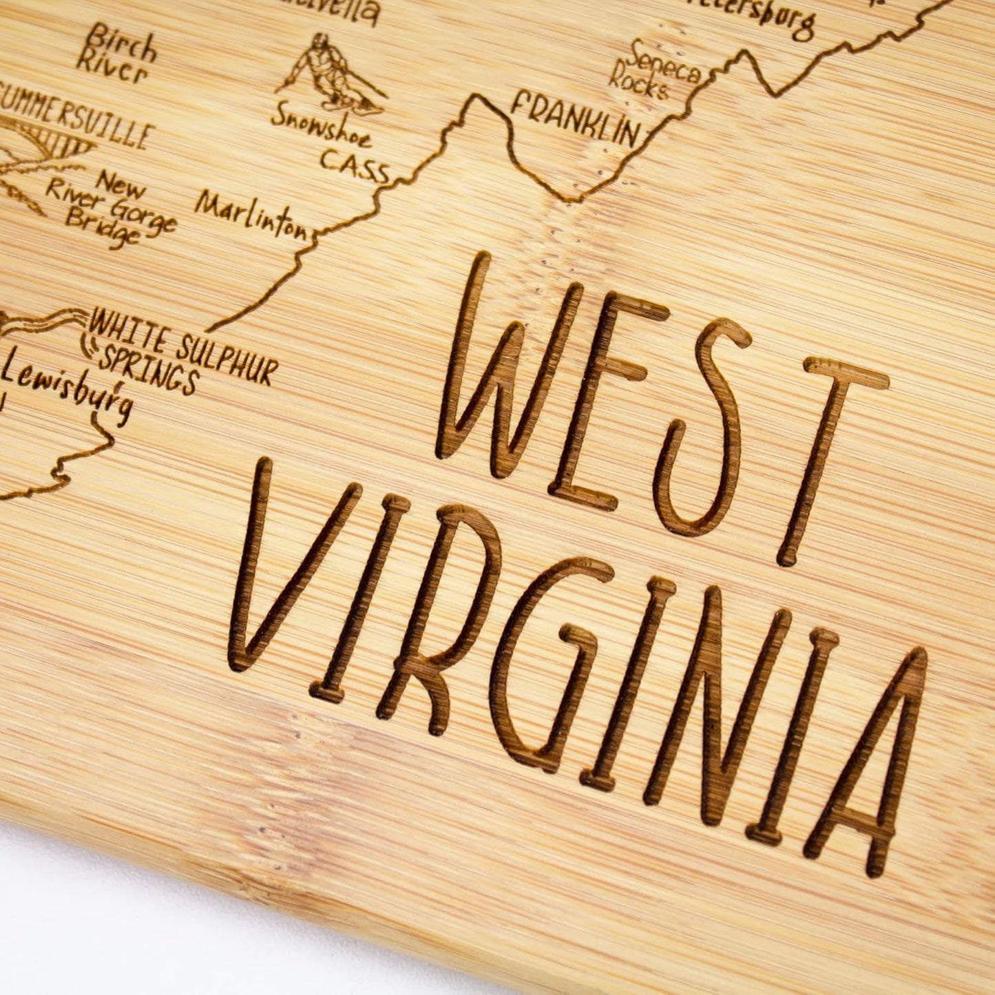 Totally Bamboo A Slice of Life New Jersey State Serving and Cutting Board, 11" x 8.75" - Colors A