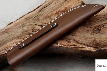 Ottoza TOP GRAIN Leather Knife Sheaths for Fixed Blade Knives, Leather Knife Sheath for Belt, Leather Knife Holster Belt Knife Holder, Vertical Knife Sheath for Belt No:111