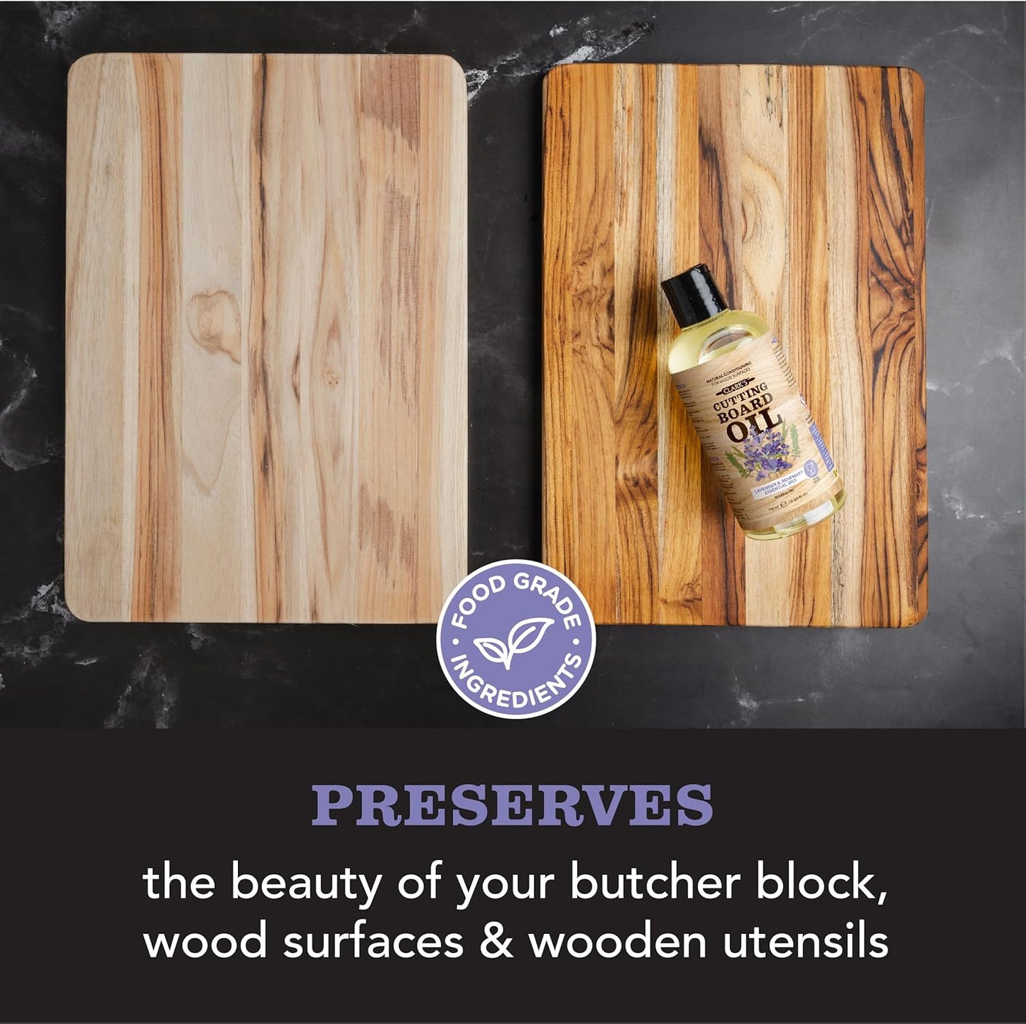 CLARK’S Cutting Board Oil and Wax Kit – Includes Food Grade Mineral Oil (12oz), Finishing Wax (6oz), Applicator, & Buffing Pad to Clean and Protect Wood, Enriched with Natural Lemon & Orange Extract