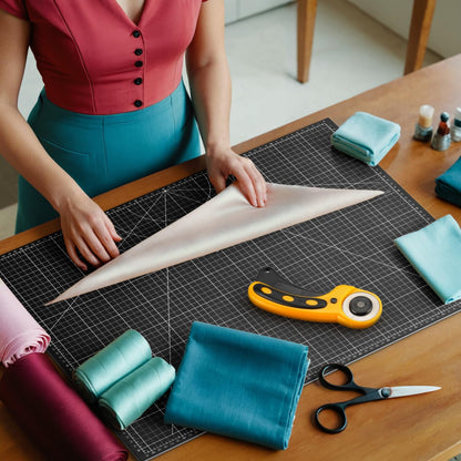 Ecraft Self Healing Cutting Mat 18x12 Inch A3, 5-Ply Double Sided Rotary Cutting Board with Grid, Grey/Black for Sewing, Quilting, Fabric & Craft Projects