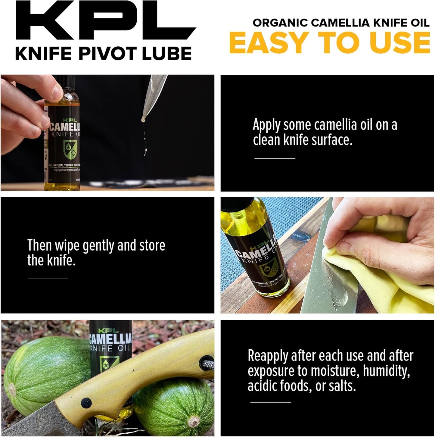 Knife Pivot Lube – Knife Shield Corrosion Preventive – Food Safe Rust Protection & Water Based Cleanser – 4 fl oz