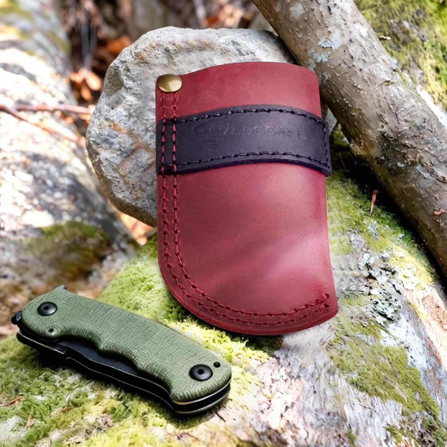 Leather Knife Sheath Belt Series - Durable, Well Made, Nice Leather, Easy and Quick Access to the Knife, Suitable for Most Folding Knives, Darkbrown