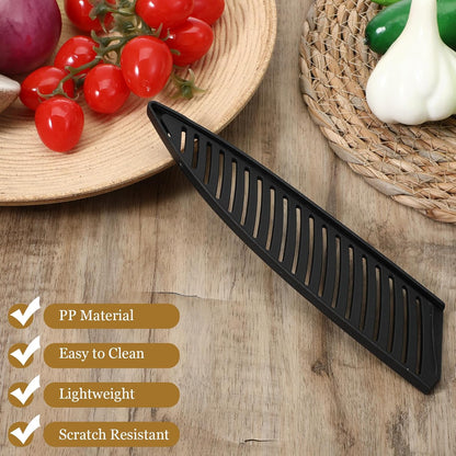 Knife Protector Sleeve 8.6 inch Plastic Safety Sheaths Black Kitchen Knife Protector Sleeve Practical Protectors Safety Knives Covers for Kitchen Knives