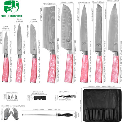 FULLHI Knife Set, 14pcs Japanese Knives Set, Premium German Stainless Steel chef Knife Set
