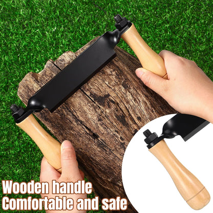 WILLBOND 2 Pcs 5 Inch Draw Shave Knife Set Draw Shave Knife Straight and Curved Woodworking Debarking Hand Tool Wood Razor Shaving Wood Barking Tool for Men(Straight, Curved)