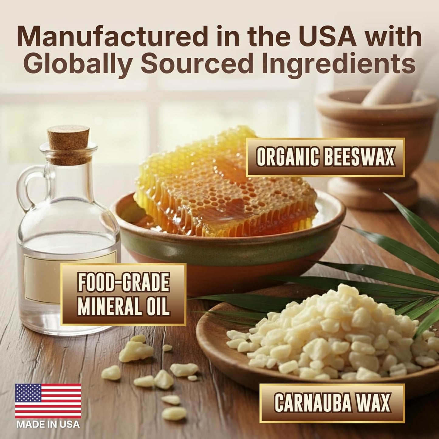 Butcher Block Conditioner 16 fl oz - Food Grade Mineral Oil and Beeswax Wood Cutting Board Conditioner for Butcher Blocks, Bowls & Utensils - Food Safe Natural Formula - Made in the USA