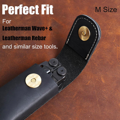 Topstache Leather Multitool Sheath - Multitool Holster for Belt - Belt Loop Multitool Pouch - Magnetic Closure Tool Pouch Case,