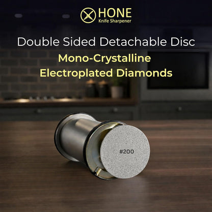 #𝟐𝟎𝟎 𝗗𝗶𝗮𝗺𝗼𝗻𝗱 𝗗𝗶𝘀𝗰 for 𝗛𝗢𝗡𝗘 𝗞𝗻𝗶𝗳𝗲 𝗦𝗵𝗮𝗿𝗽𝗲𝗻𝗲𝗿, Premium Coarse Re-Profiling Rolling Knife Sharpener Disc, Mono-Crystalline Electroplated for Dull Blades & Make a New Edge