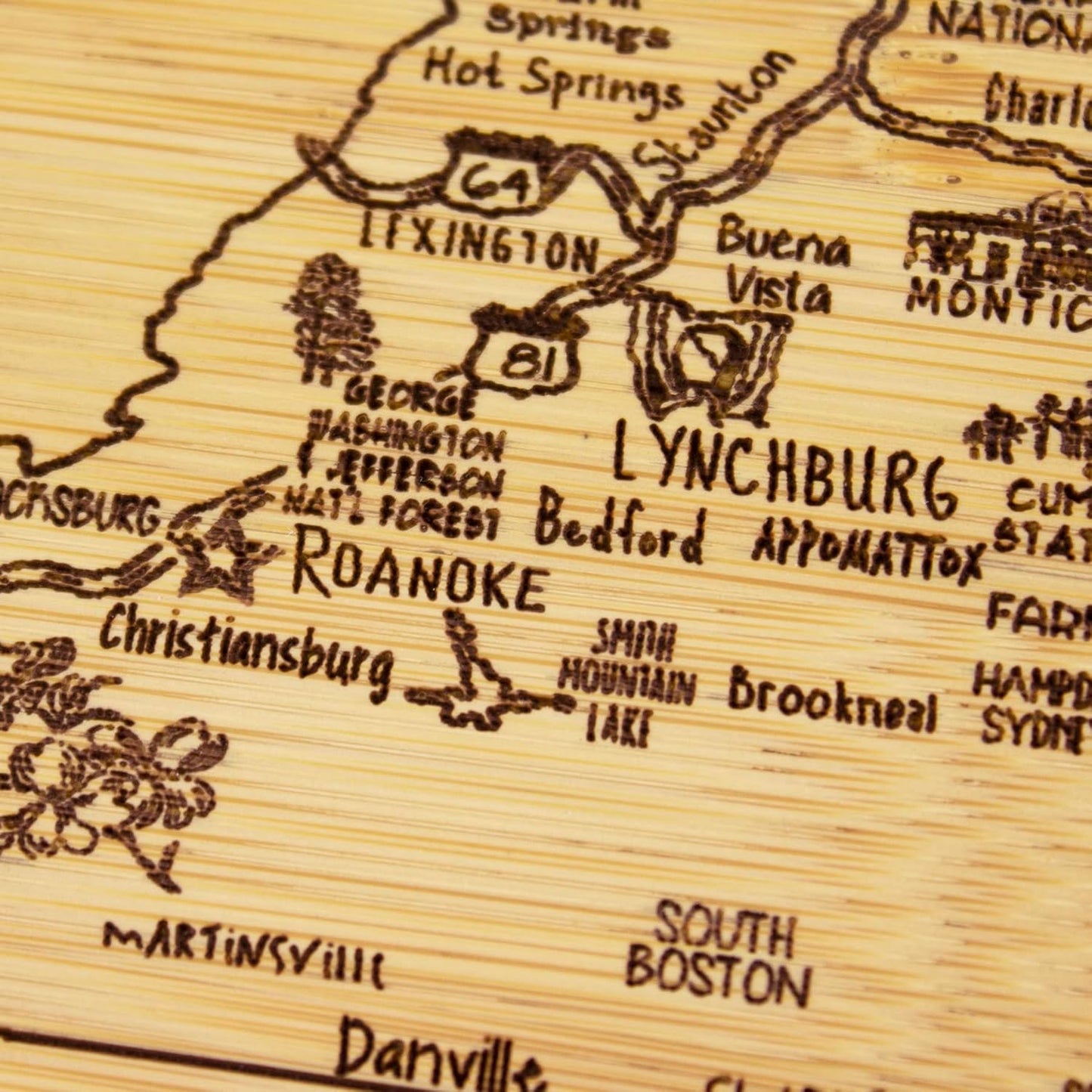 Totally Bamboo A Slice of Life New Jersey State Serving and Cutting Board, 11" x 8.75" - Colors A