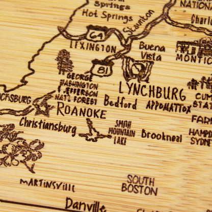 Totally Bamboo A Slice of Life New Jersey State Serving and Cutting Board, 11" x 8.75" - Colors A