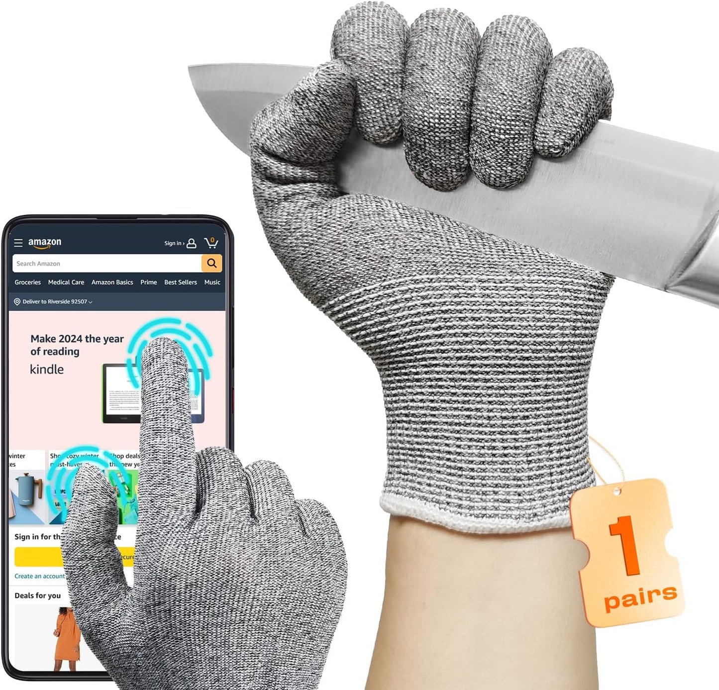 JDL ANSI A6 Cut-Resistant Gloves for Women, Food Grade, Knife Protection, Glass Handling, Superior Comfort & Lightweight, Pink, Small