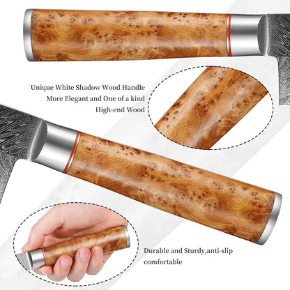Damascus Paring Knife 3.5”, Peeler for Fruit, 73 Layers Damascus Steel Small fruit Knife with 10Cr15CoMoV Cutting Core, White Shadow Wood Handle, for Home & Restaurant, 2026 Gift