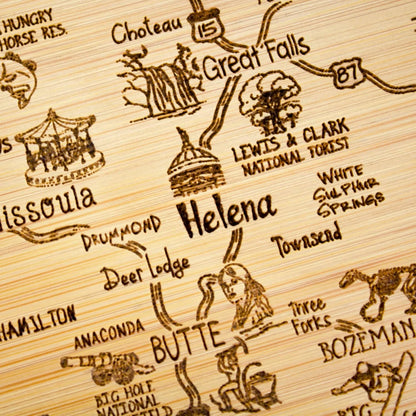 Totally Bamboo A Slice of Life New Jersey State Serving and Cutting Board, 11" x 8.75" - Colors B