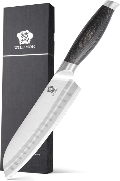 WILDMOK Meat Cleaver Knife 7.8 Inch, Ultra Sharp Chinese Chef's Knives - Kitchen Chopping Knife, German Steel & Ergonomic Handle for Meat Cutting Vegetable Slicing