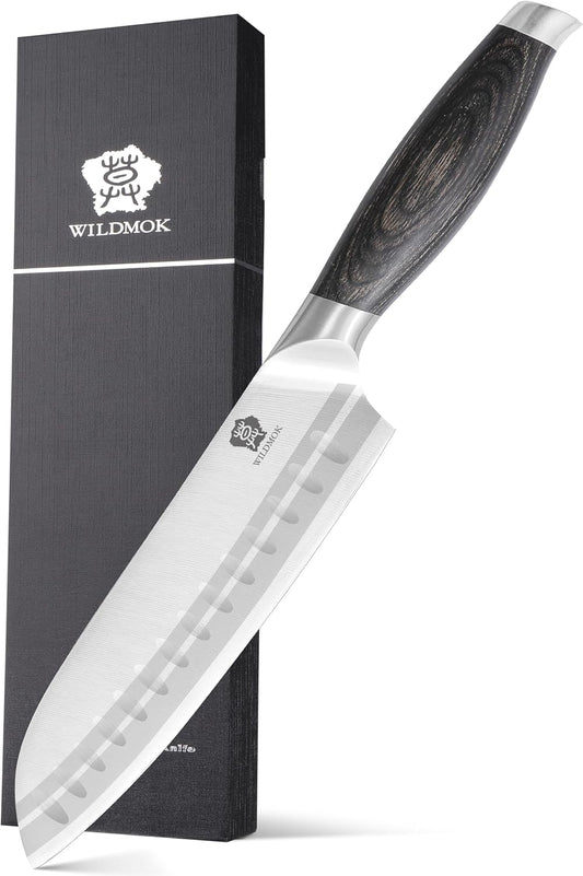WILDMOK Meat Cleaver Knife 7.8 Inch, Ultra Sharp Chinese Chef's Knives - Kitchen Chopping Knife, German Steel & Ergonomic Handle for Meat Cutting Vegetable Slicing