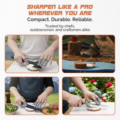 Premium Knife Sharpening Stone Set – Dual Grit Whetstones (400/1000 & 3000/8000), Leather Strop, Flattening Stone, Bamboo Base, Non-Slip Bases & Angle Guide for Kitchen, Chef & Hunting Knives