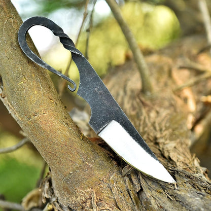 Fixed Blade Hunting Forged Tracker Knife - 8 Inches Carbon Steel Razor Sharp Blade Full Tang Bushcraft Knives with Premium Leather Belt Sheath. Used For Hunting Outdoor Camping, Hiking, Skining Knife.