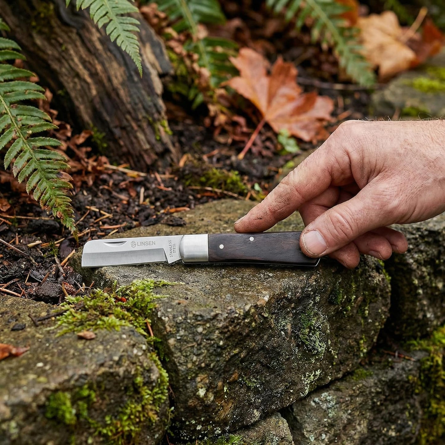 Professional Pruning & Grafting Knife - 3.5 Inch Sharp Stainless Steel Blade, Gardening, Budding, Mushroom Harvesting & Outdoor Use (model-E)