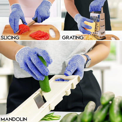Zulay Cut Resistant Gloves Food Grade Level 5 Protection - Comfortable Safety Cutting Gloves - Cut Resistant Work Gloves