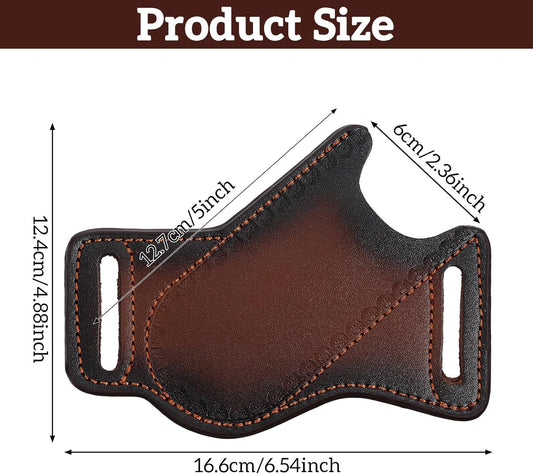 Leather Knife Sheath for Belt, Horizontal Folding Knife Holder for Belt, Waterproof Compact Knives Carrier for Folding Knives Tools