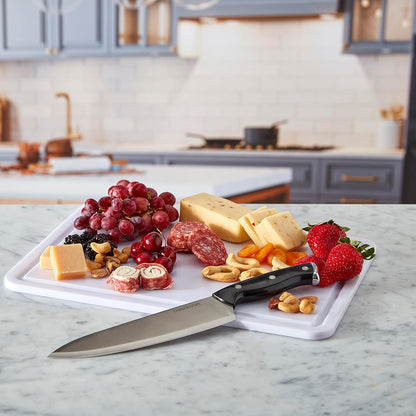 Farberware Build Snacklebox Serving Tray with Locking Bamboo Cutting Board Lid, Portable Storage Container with Compartments for Charcuterie, and More, Natural