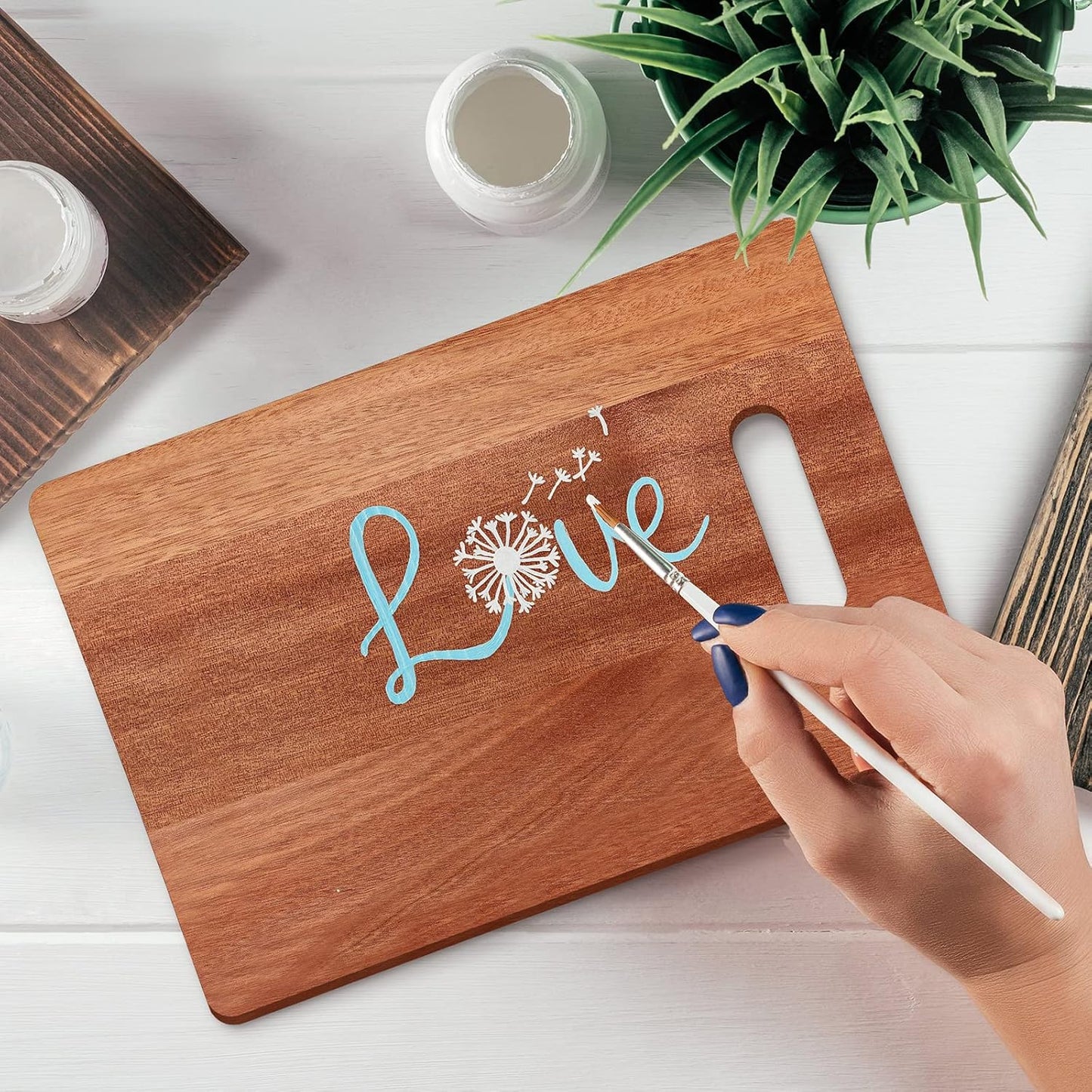 Vesici 18 Pack Bamboo/wood Cutting Board with Handles Bulk Plain Blanks Laser Engraving Chopping Board for Customized Engraving Gifts Crafts for Valentines Mother Women Gifts(Bamboo,12''x8'')