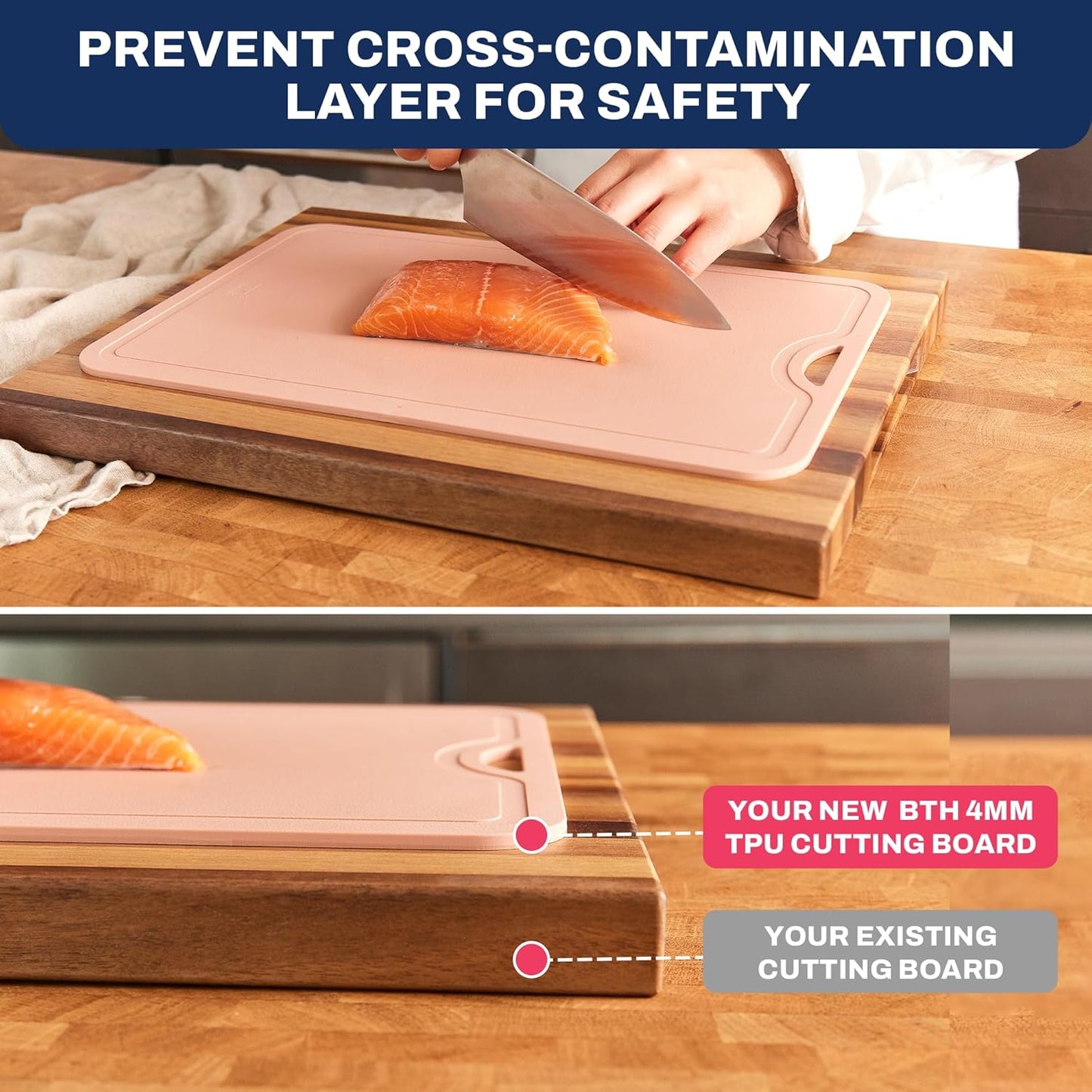 TPU Cutting Board Flexible Mat, 14.5" x 9" Nonslip Korean Cutting Board for kitchen, BPA Free Flexible Chopping Board, TPU Material Double-sided Dishwasher Safe