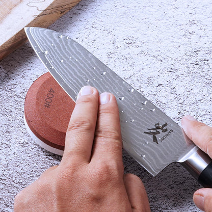 SAMCOOK Chef Knife,8 Inch Professional Sharp Hammered Damascus Knife,Japanese VG-10 High Carbon Stainless Steel Kitchen Gyuto knife,Ergonomic Black Walnut Handle with Premium Gift Box