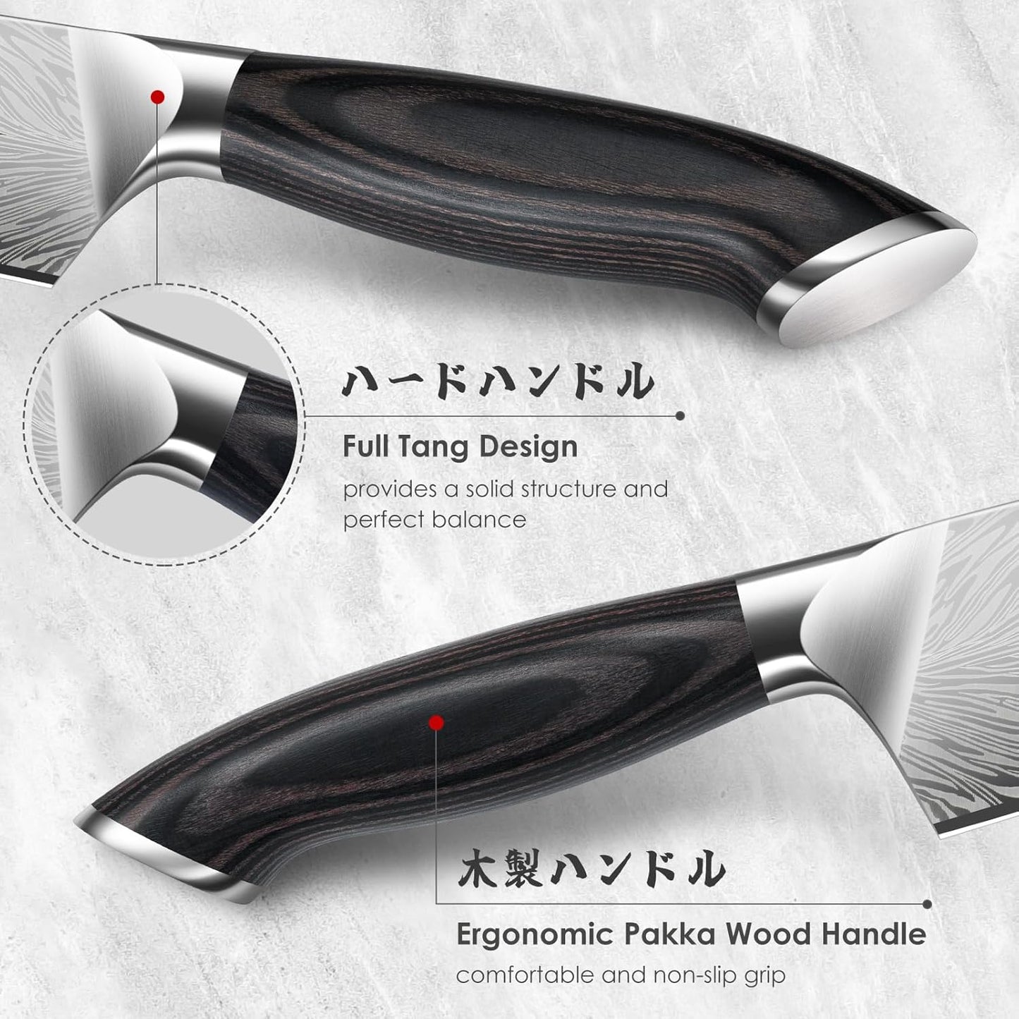SHAN ZU Chef Knife in Powder Steel, Japanese Kitchen Knife 8 Inch, Ultra Sharp Chef's Knives, High Carbon Japanese Knives with Ergonomic Pakkawood Handle Professional Utility Knives for Meat Vegetable