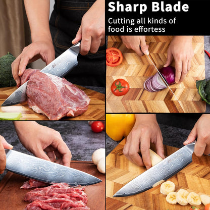 Chef Knife 5 Inch & Kitchen Knife Set Professional, German High-Carbon Stainless Steel,Razor Sharp, Ergonomic Handle,Utility Knife with Christmas Gift Box