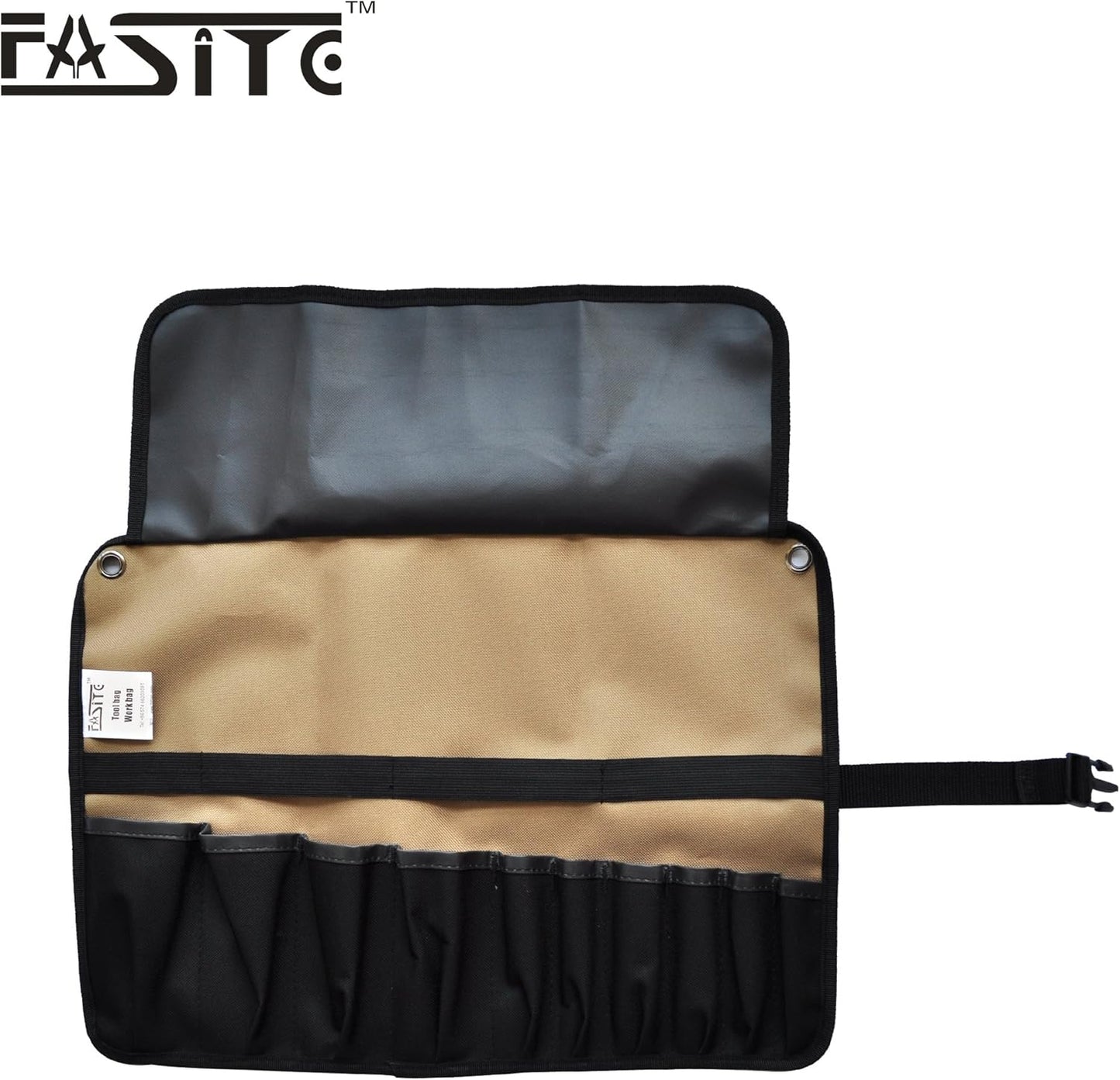 Roll Tool Pouch Rolling Tool Hanging Bag Multi Pockets Organizer PTN055, Dark Yellow