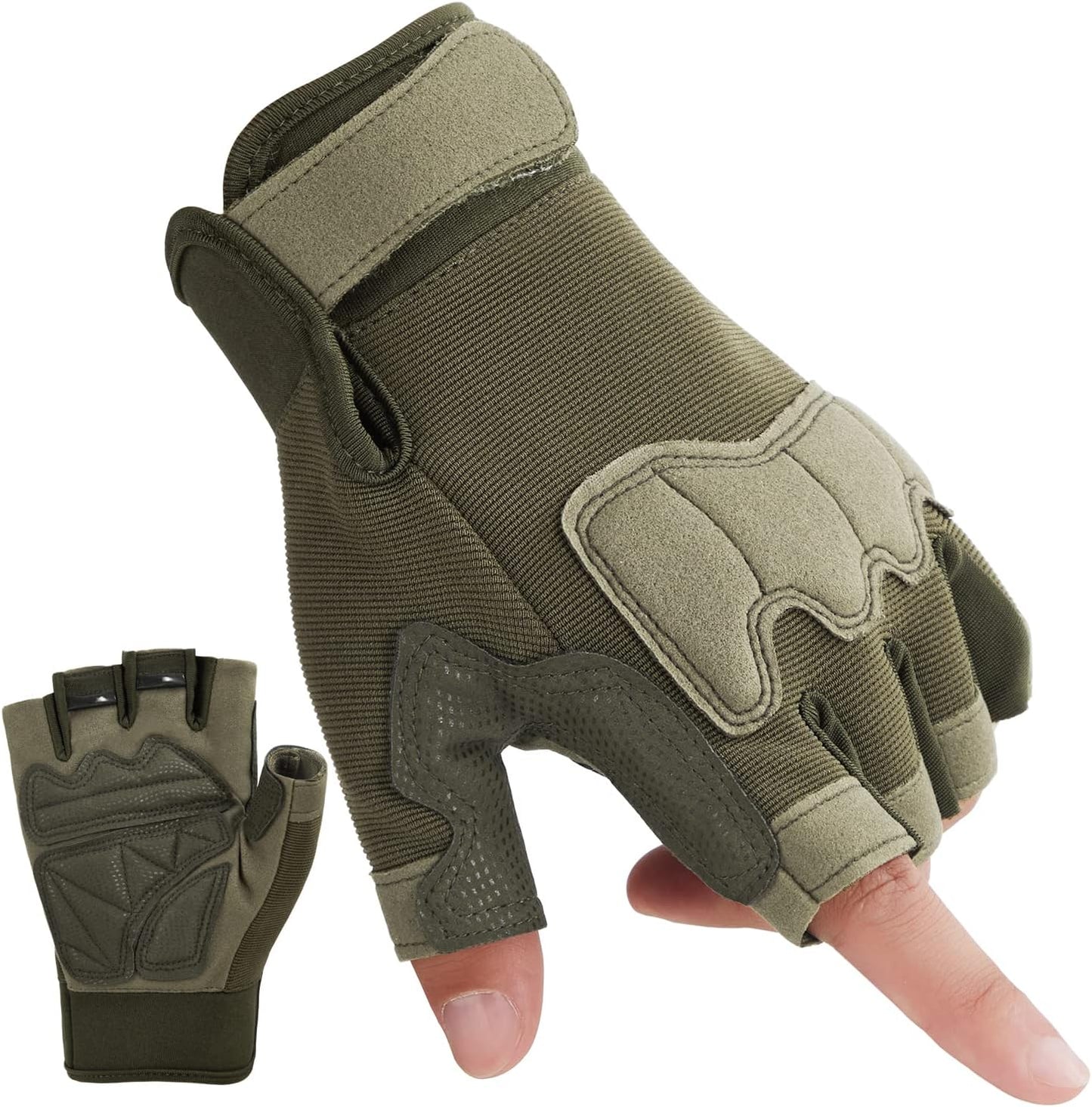 FIORETTO Fingerless Workout & Exercise Gloves for Gym, Weight Lifting, Airsoft, Shooting, Hunting, Hiking, Cycling, Driving, Motorcycle, Climbing M210603