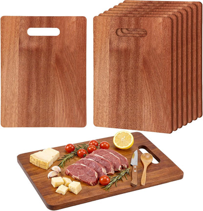 Vesici 18 Pack Bamboo/wood Cutting Board with Handles Bulk Plain Blanks Laser Engraving Chopping Board for Customized Engraving Gifts Crafts for Valentines Mother Women Gifts(Bamboo,12''x8'')