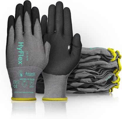 Ansell HyFlex Cut Resistant Touchscreen Work Gloves with Aerofit Precision Comfort Technology