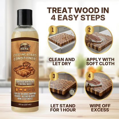 Butcher Block Conditioner 16 fl oz - Food Grade Mineral Oil and Beeswax Wood Cutting Board Conditioner for Butcher Blocks, Bowls & Utensils - Food Safe Natural Formula - Made in the USA