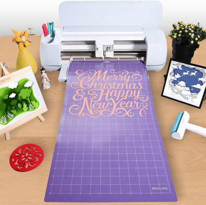 REALIKE 12x12 Lightgrip Cutting Mat Compatible with Cricut Maker 3/Maker 4/Maker/Explore 3/4/Air 2/Air/One(3 Mats), Gridded Adhesive Non-Slip Cut Mat for Crafts, Quilting, Sewing and All Arts