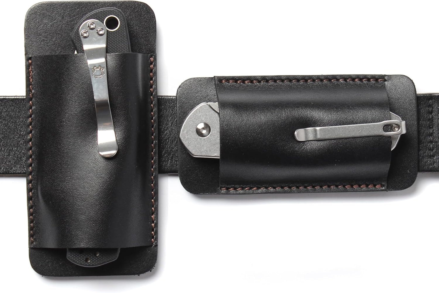 Pocket Knife Sheath for Horizontal Belt Carry, EDC Multitool Folding Knife Verical & Horizontal Belt Holder Holster with Belt Loop VPKS