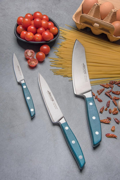 Arcos Forged Boning Knife in Nitrum Stainless Steel, Professional 6 Inch Butcher Knife for Removing Meat from Bones, Ergonomic Blue Handle, Brooklyn Series