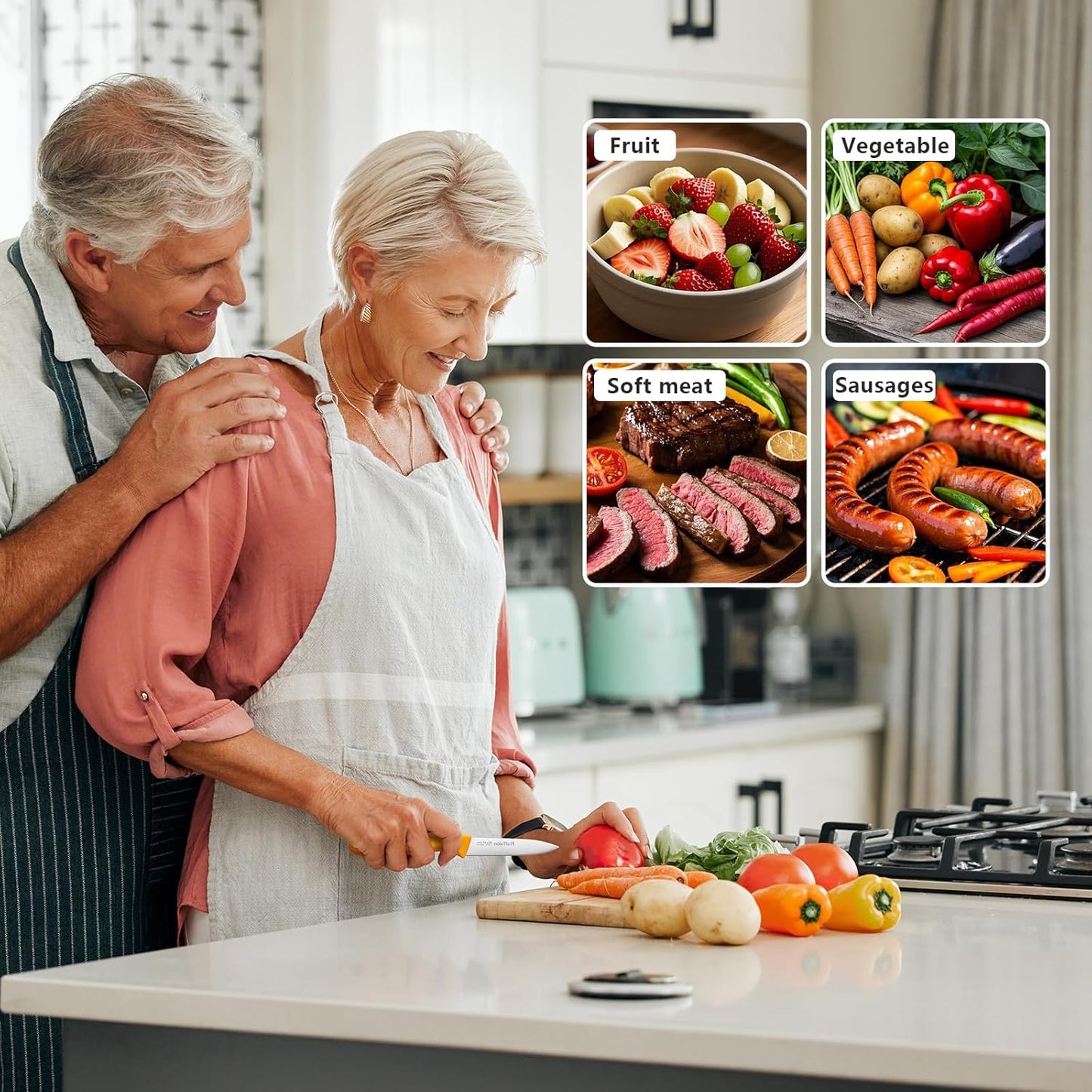 Paring Knife Fruit Knife Set (6 Pieces), Ultra Sharp Stainless Steel Vegetable and Fruit Knife with PP Plastic Ergonomic Handle for Cutting Fruits and Vegetables.Multi.