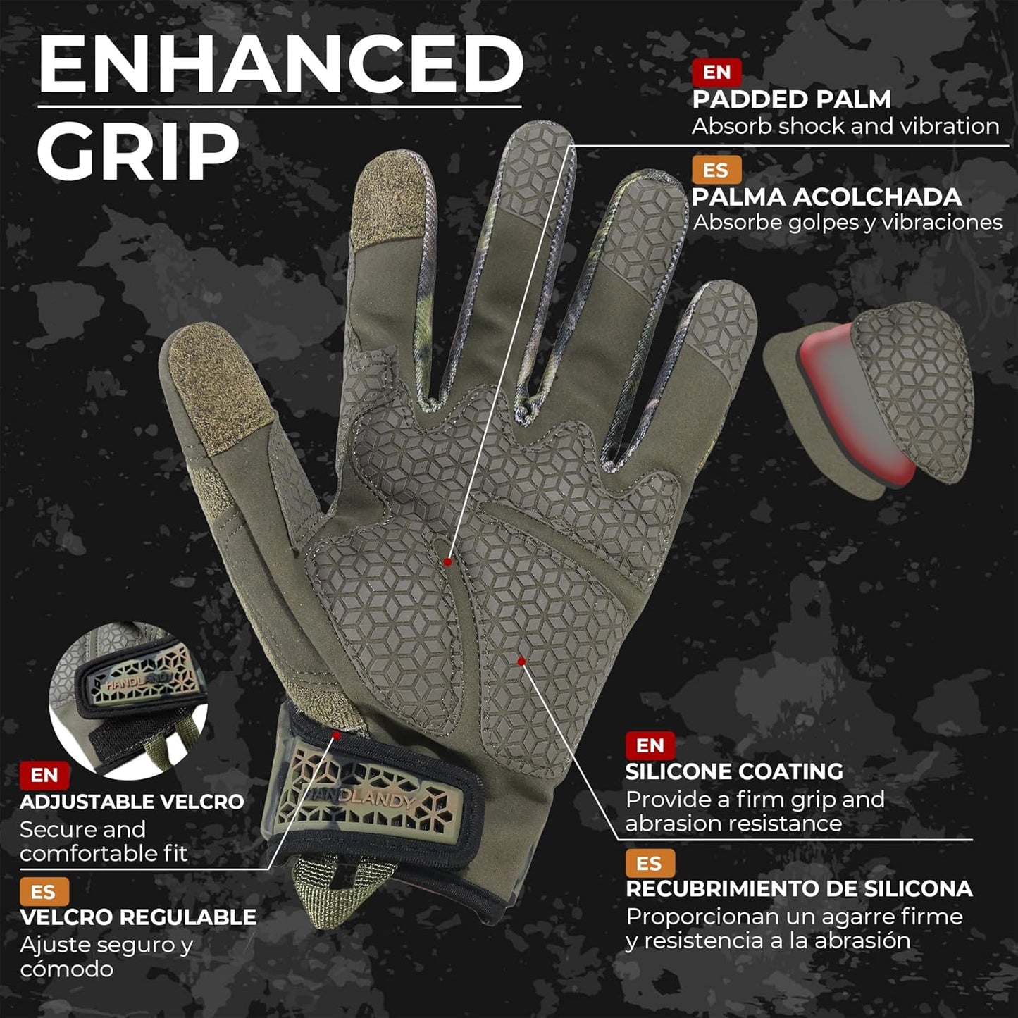 HANDLANDY Work Gloves for Men & Women, Utility Mechanic Working Gloves Touch Screen, Flexible Gardening Gloves for Yard