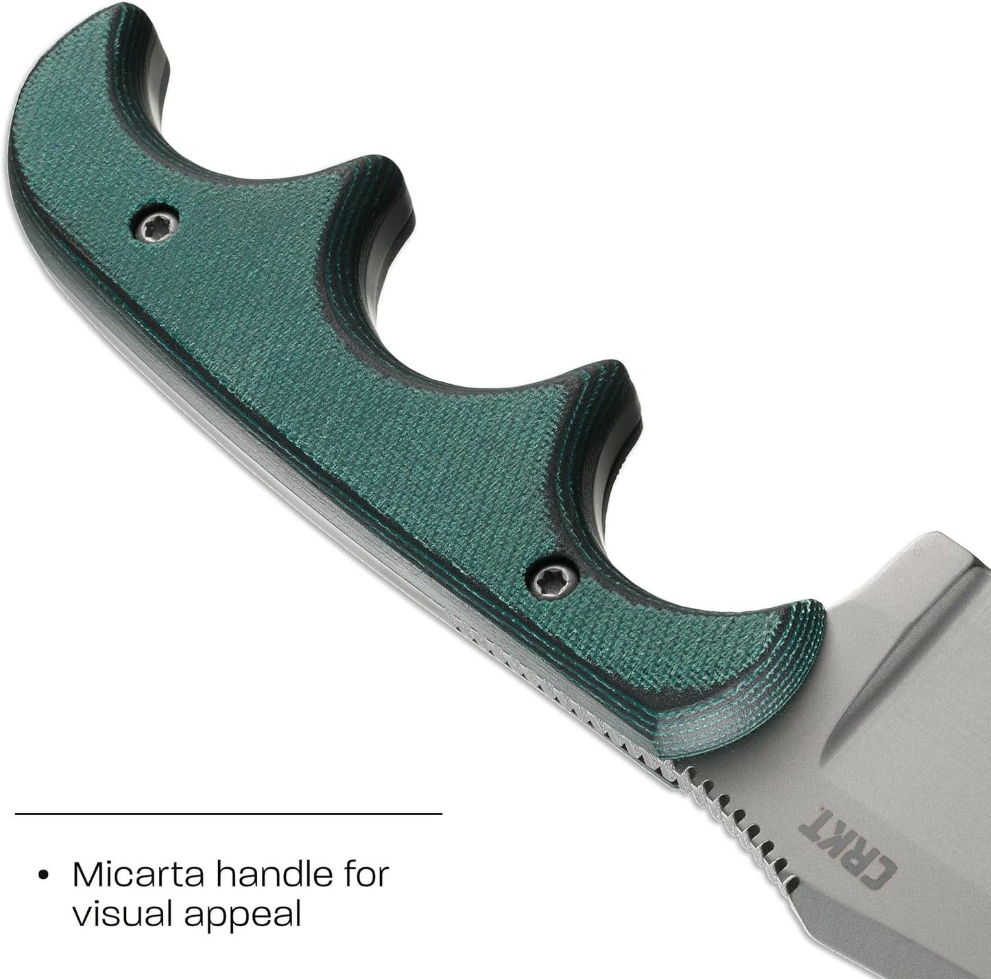 CRKT Minimalist Bowie Outdoor Survival Fixed Blade Knife with Sheath: Stainless Steel Plain Edge Blade, Micarta Handle, 2387