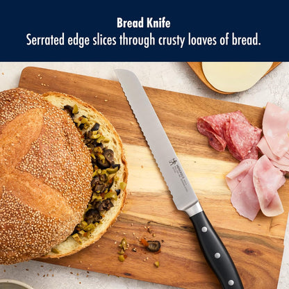 HENCKELS x EMERIL Lagasse The Nola Collection Razor-Sharp German 8-inch Bread Knife, Made in Company-Owned German Factory with Special Formula Steel perfected for almost 300 Years, Dishwasher Safe