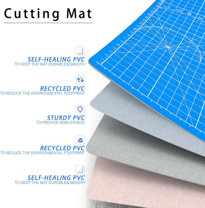DIYSELF Cutting Mat 8in×6in, Self Healing Cutting Mat, A5 Rotary Cutting Mats for Crafts Sewing Hobby Fabric Project, 5-Ply Craft Cutting Board Double Sided, Craft Mat, Matting & Mounting Materials