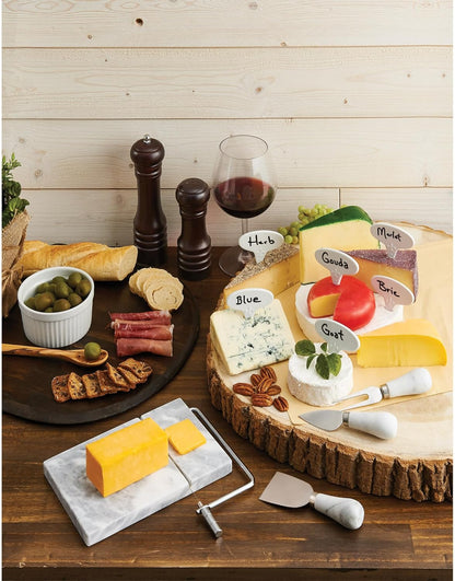 HIC Kitchen Cheese Tool Set, Stainless Steel and Marble