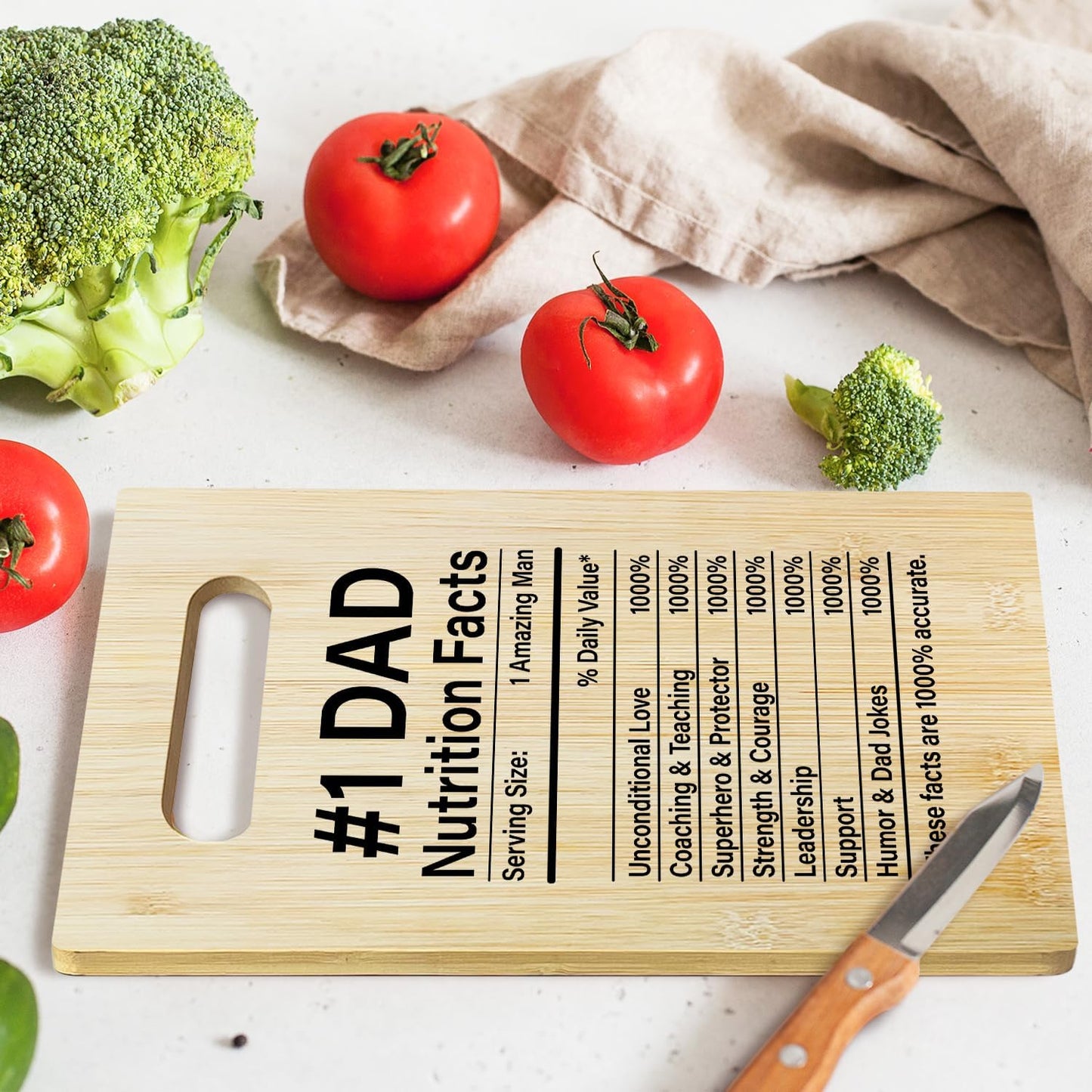 Best Dad Ever Bamboo Cutting Board, Grilling Gift For Men, Funny Charcuterie Boards for Home Kitchen Decor, Father's Day Birthday Gifts for Dad from Daughter Son -047