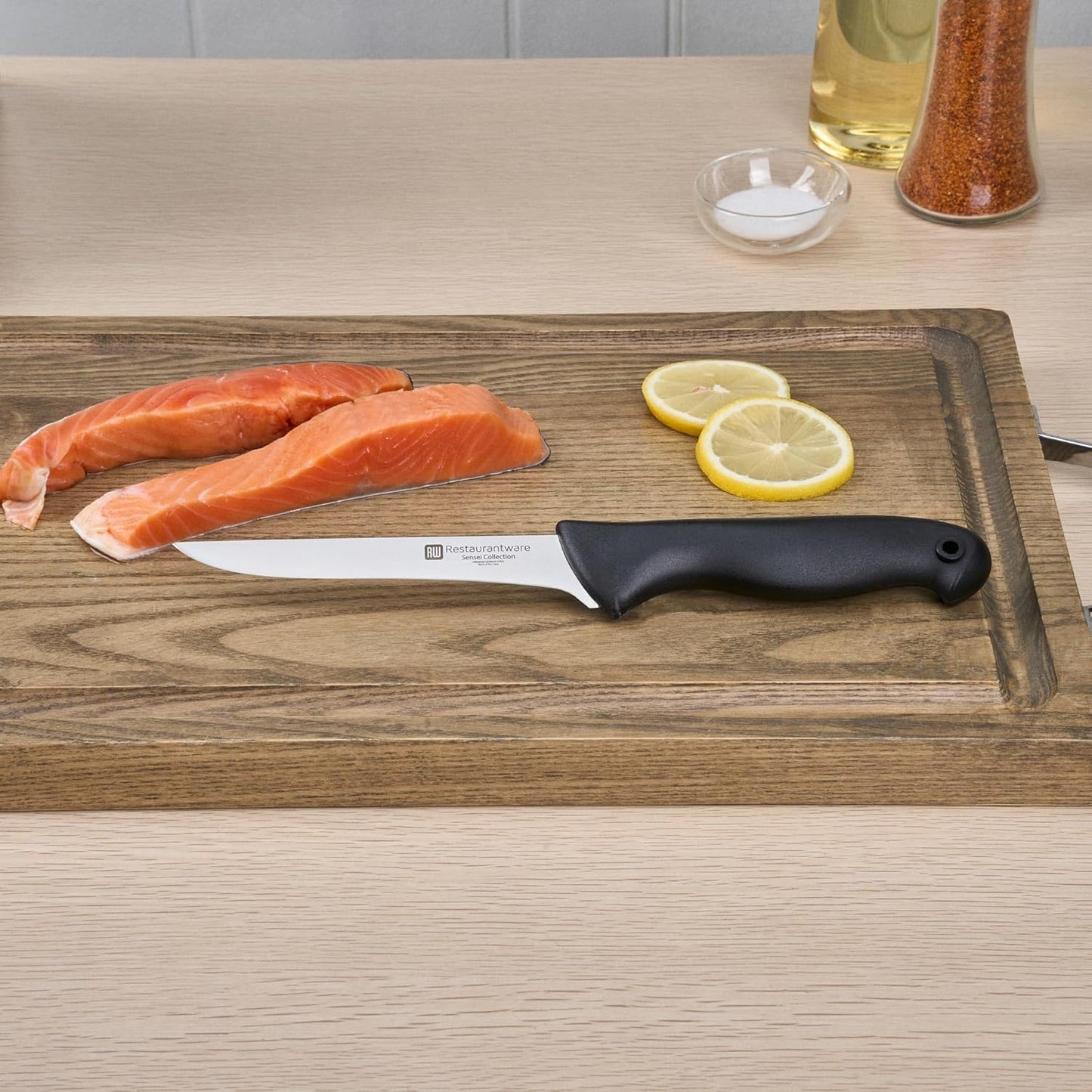 Restaurantware Sensei Back of the Haus - 8-inch Offset Bread Knife - Professional Chef's Kitchen Knife - Durable German Steel - Stain Resistant - With HACCP Coding For Food and Allergen Safety