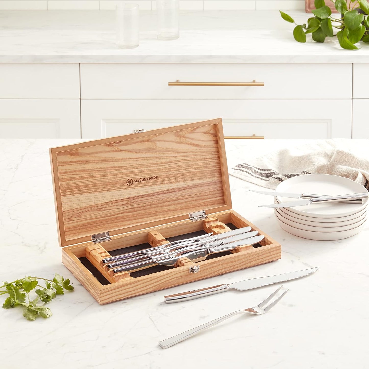 WÜSTHOF 8-Piece Stainless Mignon Steak Knife Set, Silver