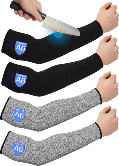 2 Pairs Arm Sleeves Guards Cut Resistant ANSI A6 Arm Protectors for Thin Skin and Bruising Garden Work Protective Sleeves for Farmer Gardening Men Women