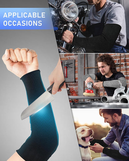 2 Pairs Arm Sleeves Guards Cut Resistant ANSI A6 Arm Protectors for Thin Skin and Bruising Garden Work Protective Sleeves for Farmer Gardening Men Women