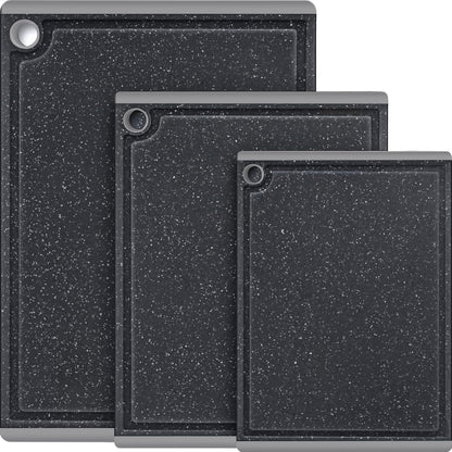 Plastic Cutting Boards for Kitchen, 3-Piece Large Cutting Board Set Dishwasher Safe Chopping Boards with Non-slip Feet and Juice Grooves, Kikcoin